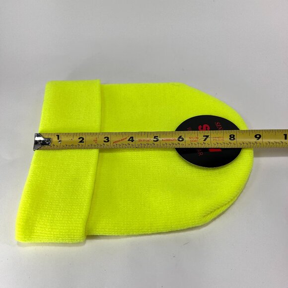 SGW Beanie Skull Hat Ski High Vis Green Knit Winter Workwear Outdoor Mens - Picture 10 of 12